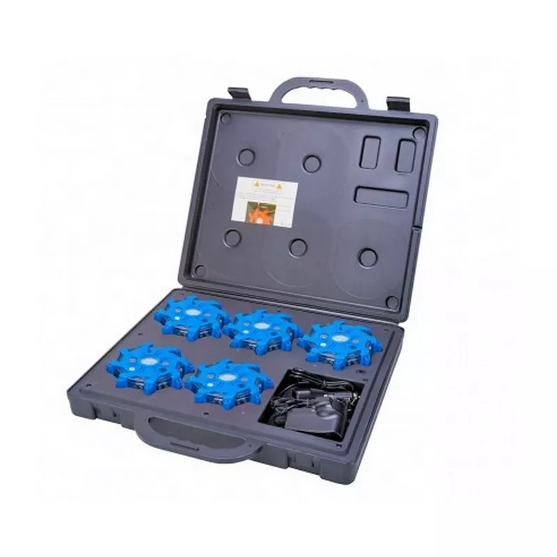 Set van 5 blauwe LED-knipperlichten