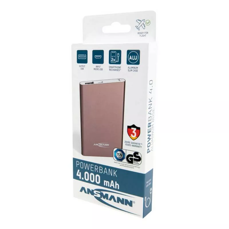 Powerbank 4000mAH Pink 5V Ansmann