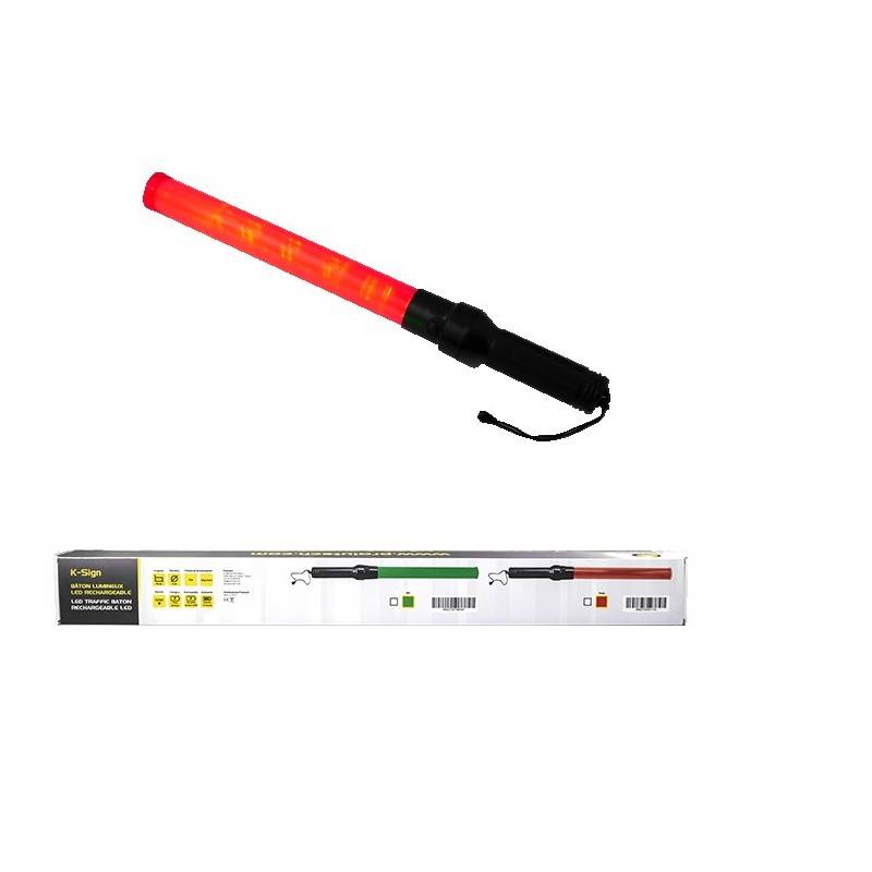 Rechargeable LED trafic baton red - K-Sign