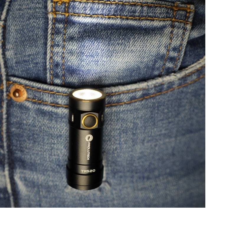 Mini LED flashlight K-Light TR520 with pocket clip