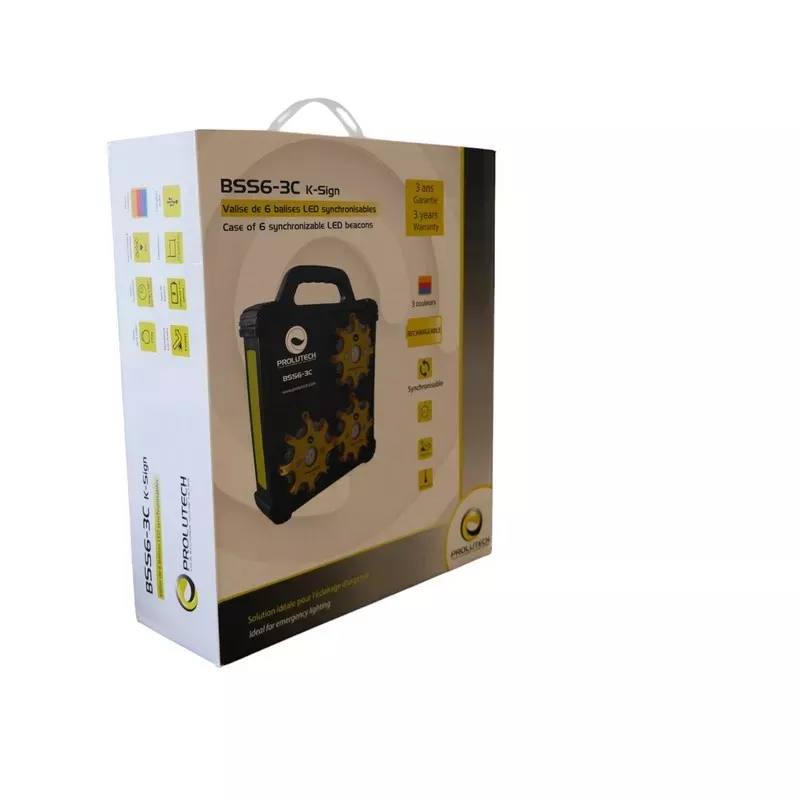 Packaging BSS6 K-Sign valise de 6 balises LED 3 couleurs