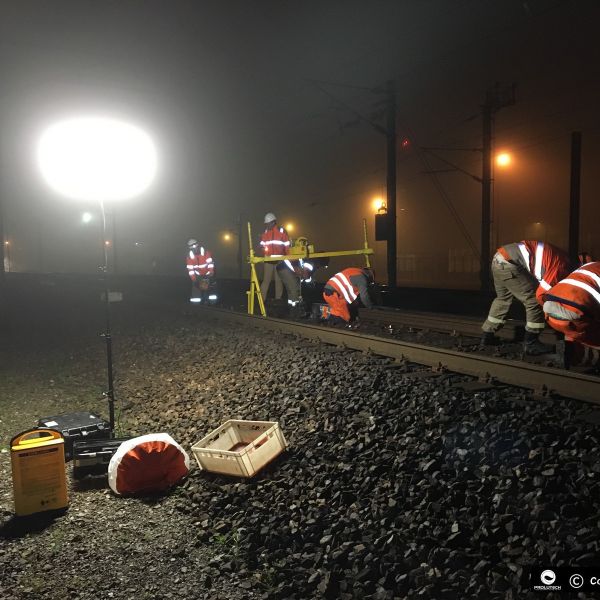 Travaux sur rail par Sirocco TBT48V 12x10w LED Airstar
